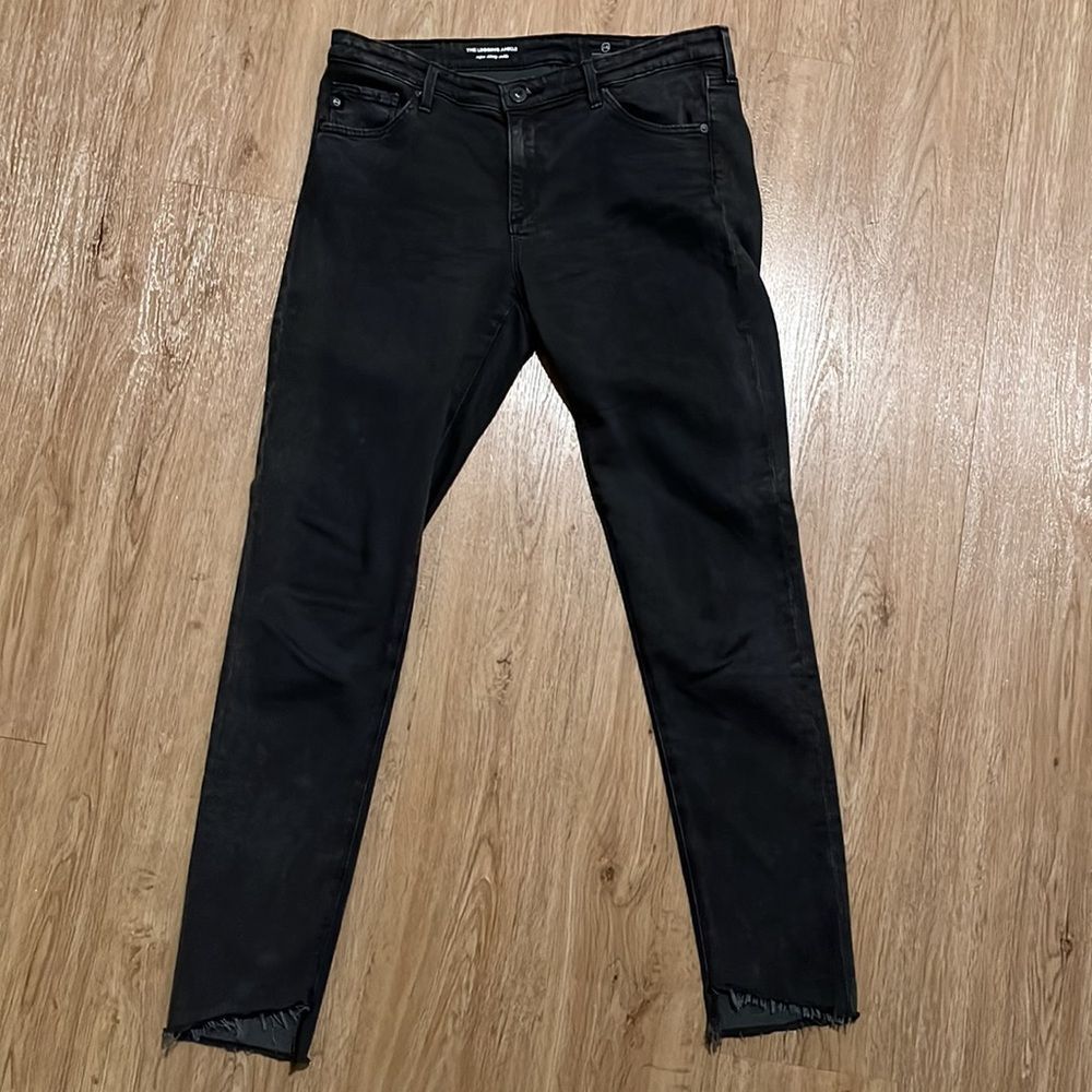 Adriano Goldschmied The Legging Ankle-Super skinny Ankle Grey Denim 28R fray hem